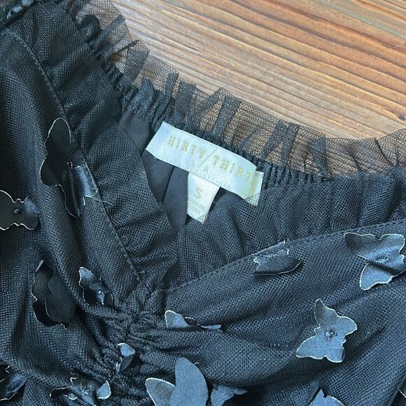 Thirty Thirty LA 3D Butterfly Babydoll Dress, Black S Mini Dress - Picture 6 of 9